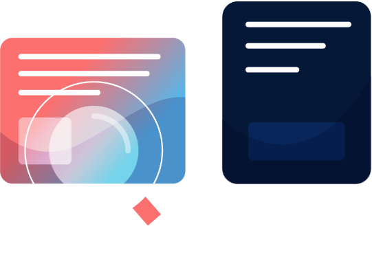 Pages de site internet avec une loupe et un rapport